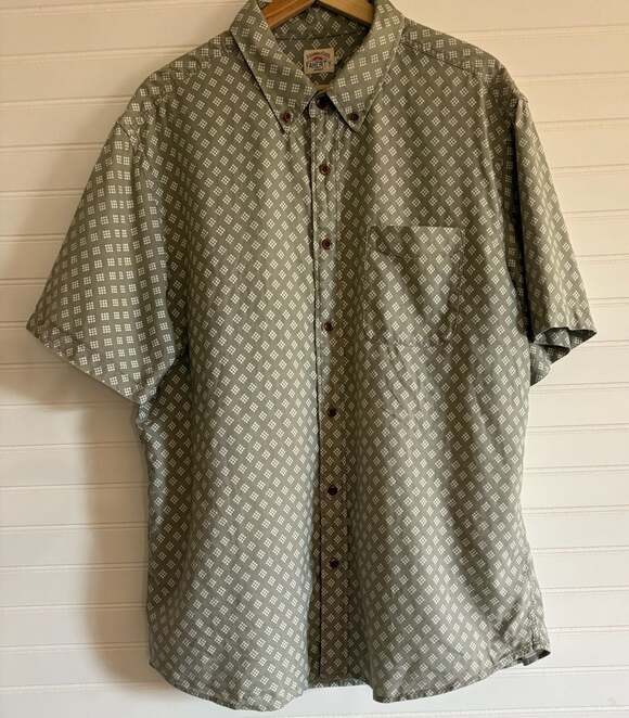 Faherty Other - Faherty Men's Breeze Short Sleeve Shirt in Coastal Sage Sunburst Geometric Print